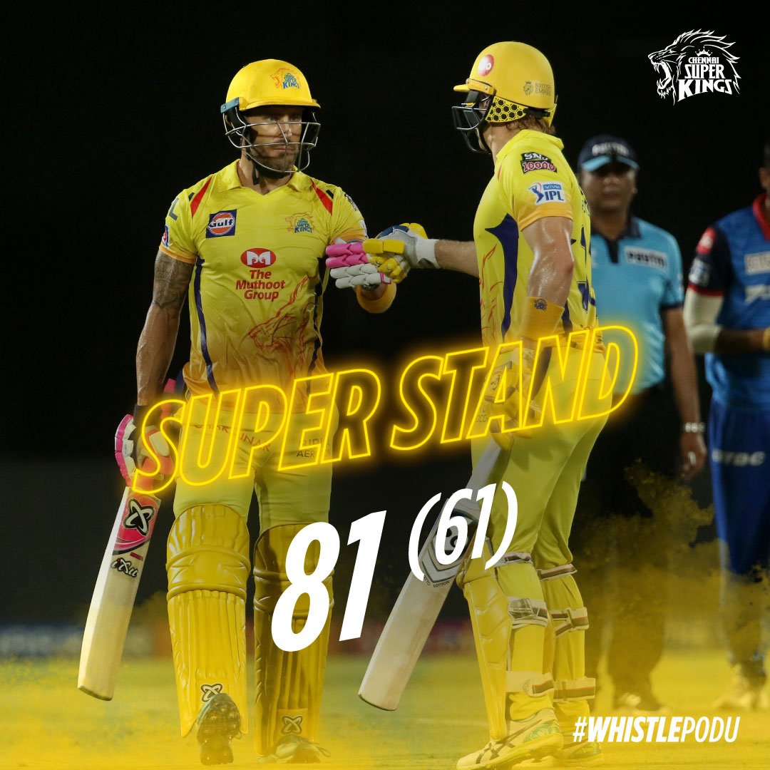 CSK First wickets partnership of 81 from watson and du plessis in qualifier 2