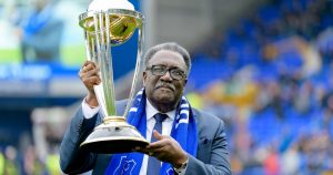 Clive Lloyd with World cup winning trophy