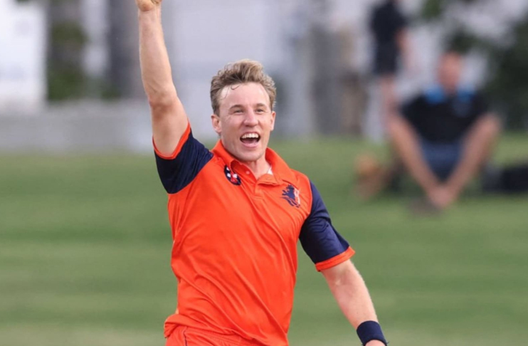 Logan Van Beek netherlands cricketer smashed 30 in super over